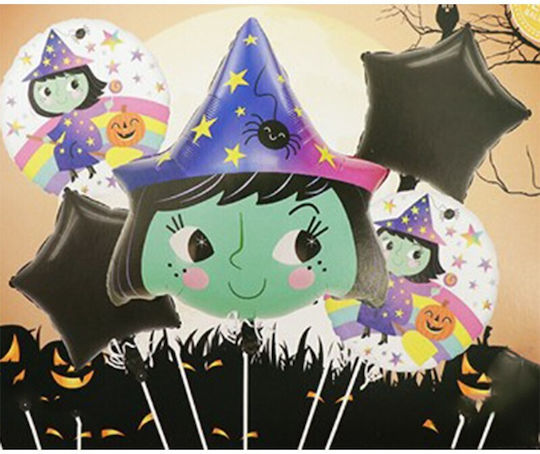 Σετ 5 Μπαλόνια Halloween Foil Πορτοκαλί