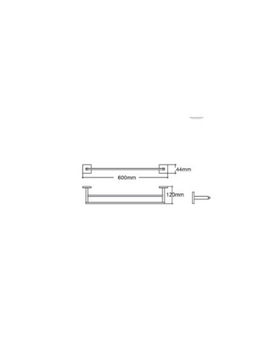 Conset Double Wall-Mounted Bathroom Rail with Screws Black