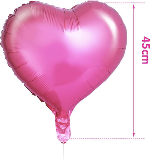 Set 3 Herzfolie Luftballons Rosa 45cm