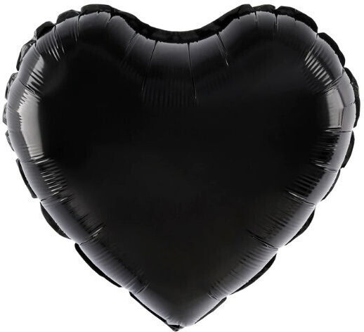 Balon Inimă Folie Neagră 40 cm