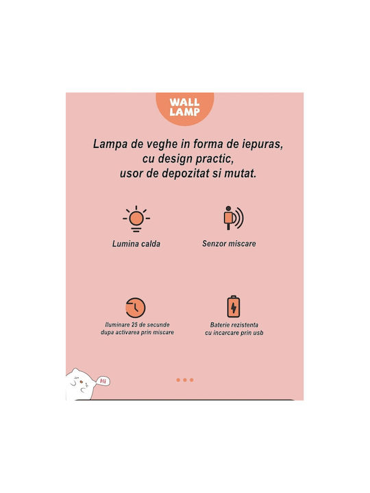Alista Home Lămpi De Veghe Pentru Copii Led Usb Alb Cu Senzor
