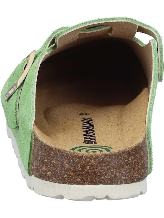 Mules with Heel in Green Color