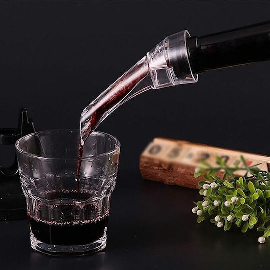 Aerator Turnător Vin 2în1 Alista Home Decantare Fără Picurare Fără Vărsare 18x10x8cm Negru