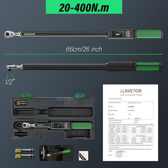 Torque Wrench Drive Size 1/2" Minimum Torque 20-400 Nm