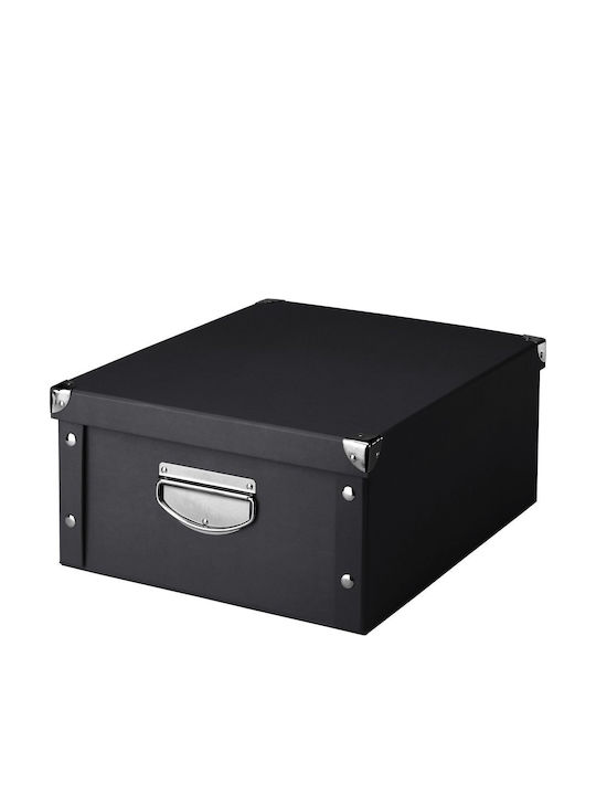 Zeller Paper Storage Box with Lid Black 40x33x17cm