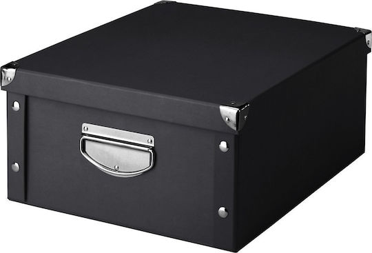 Zeller Papier Aufbewahrungsbox mit Deckel Schwarz 40x33x17cm