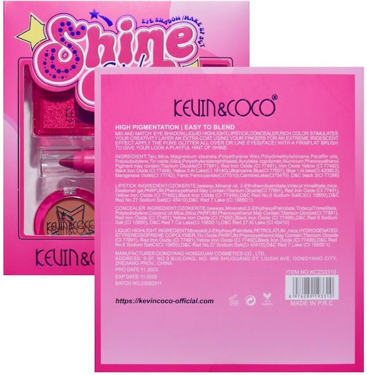 Set 5 Produse de Machiaj Kevin Coco Shine Girl 18 X 15.8 X 3.5 Cm