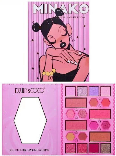 Makeup Palette Kevinandcoco 20 Colors Pink Girl Eyeshadow Blush Pink