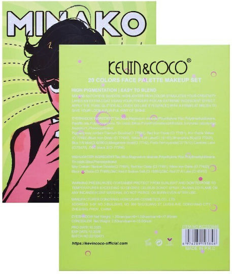 Makeup Palette Kevinandcoco 20 Colors Green Girl Eyeshadow Blush Green