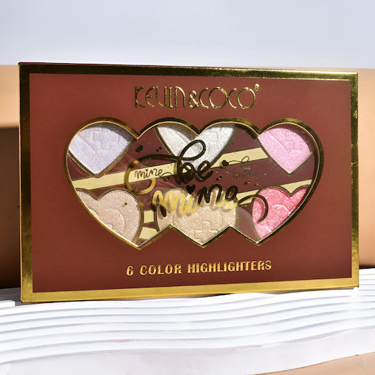 Paletă Highlighter Alista Home 6 Nuanțe Be Mine Culori Calde Dreptunghiular 140 G Durată de Valabilitate 24 Luni 17.4x11.5x1.3 Cm Variantă B Rose