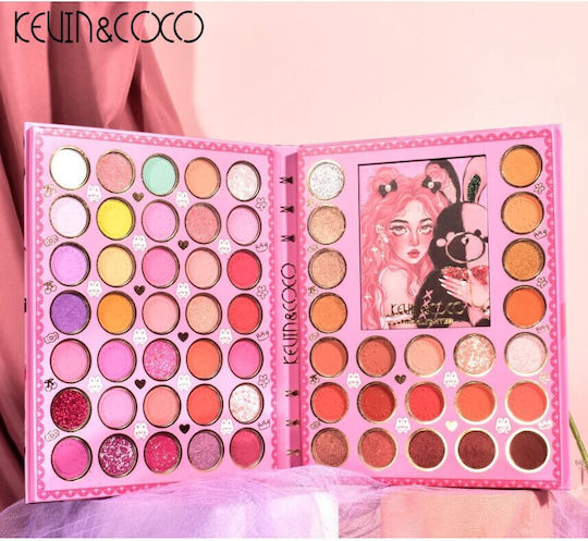 Kevinandcoco Set Fard de Pleoape 2 În 1 62 Nuanțe Paletă Mini Tip Carte Paletă Iluminator Rezistență Îndelungată 22 X 17 Cm 430 G Multicolor