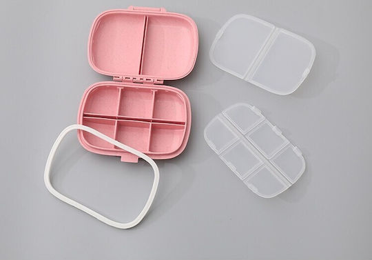 Organizator De Medicamente Plastic 8 Compartimente 0,1 L Roz Alista Home 11 X 7 Cm