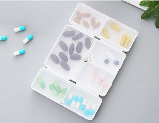 Cutie Pentru Depozitarea Medicamentelor Cu 7 Compartimente Sigilate Individual Pliabilă Portabilă Alista Home Alb Verde