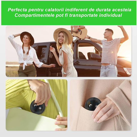 Cutie Depozitare Medicamente Alista Home 7 Zile 14 Compartimente Cutie Suport Containere Detasabile Portabilă Neagră 17.5x11x9.5 Cm