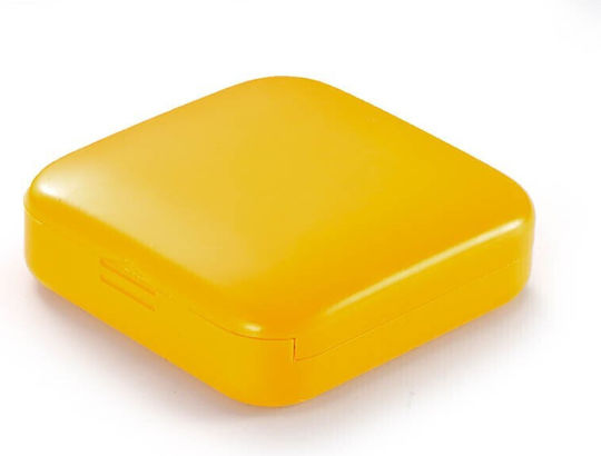 Medicine Storage Box 2 Compartments Sliding Yellow Square Alista Home Airtight Closure