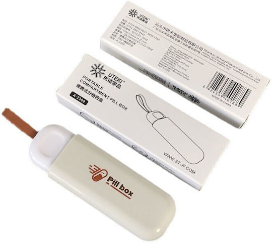 Cutie Pentru Depozitarea Medicamentelor Alista Home Portabilă 3 Compartimente Tip Breloc Plastic Glisantă Albă 10.7x3.6x1.6 Cm