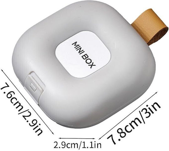 Cutie Pentru Depozitarea Medicamentelor Alista Home 4 Compartimente Închidere Etanșă Portabilă Pătrată Alb Gri Pp 7.6x2.9x7.8 Cm