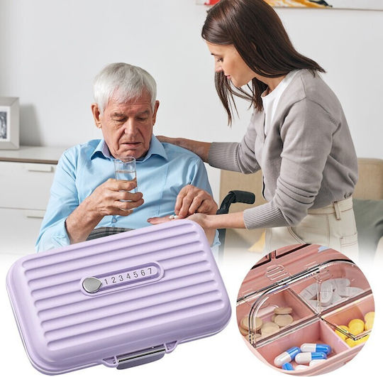 Cutie de Medicamente Alista Home Mov 7 Compartimente Portabil Compact 11x7,2x3,5 Cm Ideal pentru Utilizare Zilnică