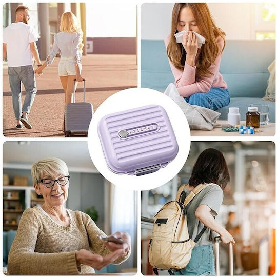 Cutie de Medicamente Alista Home Mov cu 7 Compartimente Portabilă Compactă 7.8x7.2x3.5 cm Ideală pentru Utilizare Zilnică