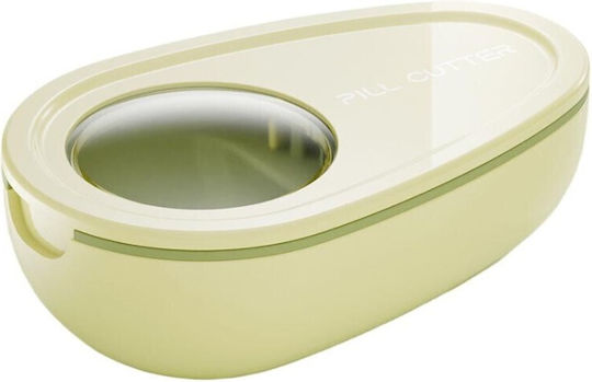 Cutie Pentru Tăiat Pastile Organizator Depozitare Medicamente Alista Home Galbenă 8x5x2,65 Cm Compactă Portabilă Ideală Pentru Călătorii