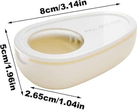 Cutie Pentru Tăiat Pastile Organizator Medicamente Alista Home Albă 8x5x2.65 Cm Compactă Portabilă Ideală Pentru Călătorii