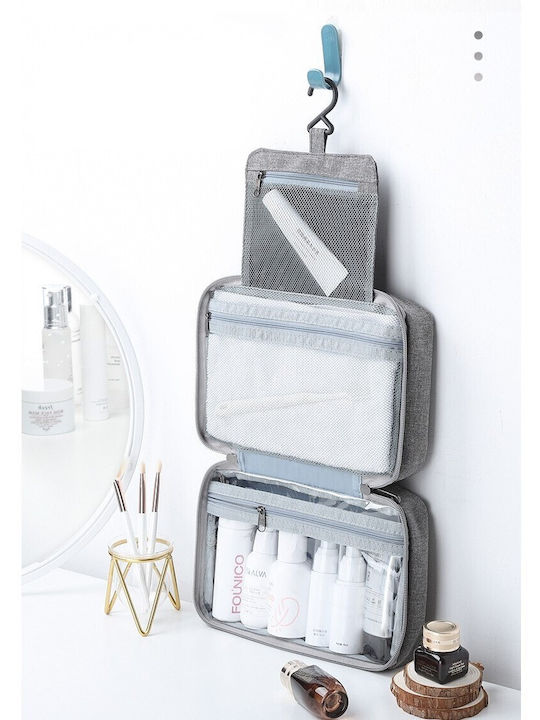 Travel Cosmetic Bag Alista Home Textile Material Waterproof Gray 12.5 X 9 X 22 Cm