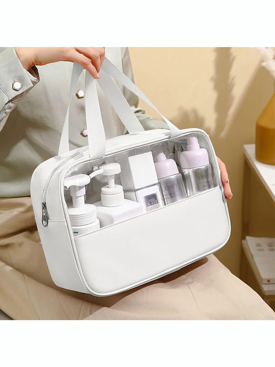 Alista Home Cosmetic Bag Travel Organization Pvc Textile Material Waterproof Portable 26 X 15 X 10 Cm White Alista Home Cosmetic Bag Travel Organization Pvc Textile Material Waterproof Portable 26 X 15 X 10 Cm White