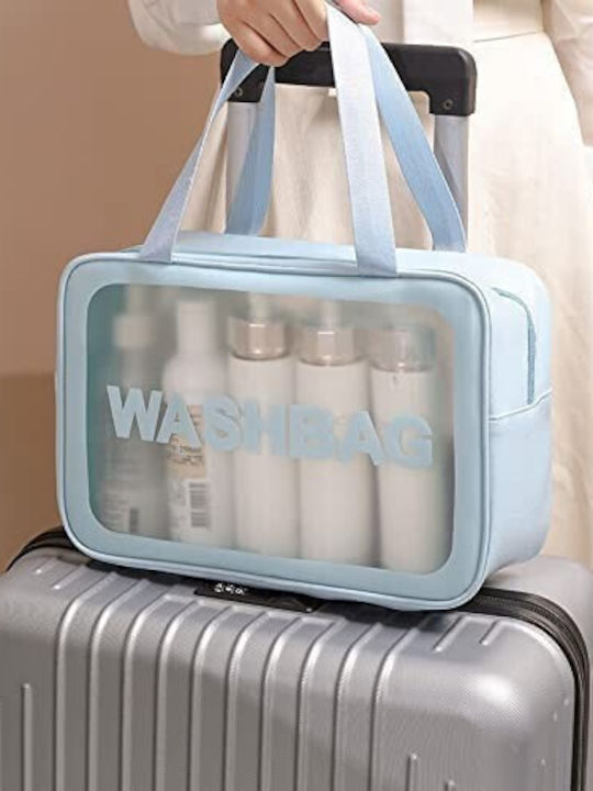 Geantă Cosmetică De Călătorie Alista Home Mată Impermeabilă Translucidă 26 X 15 X 10 Cm Albastră