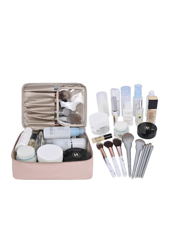 Geantă De Călătorie Alista Home Cosmetice Articole De Toaletă Material Impermeabil 2 În 1 Buzunar Interior Detasabil 23 X 16 X 8 Cm Roz