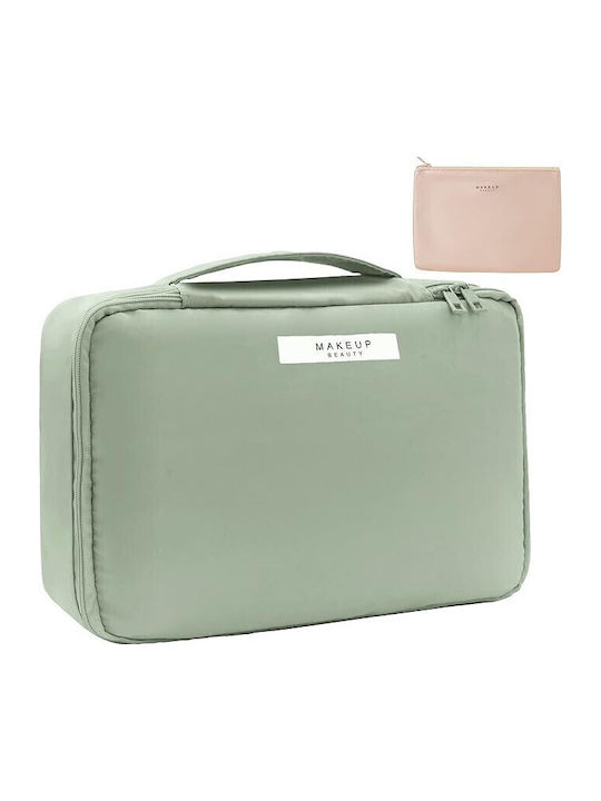 Geantă De Călătorie Alista Home Cosmetice Articole De Toaletă Material Impermeabil 2 În 1 Buzunar Interior Detasabil 23 X 16 X 8 Cm Verde