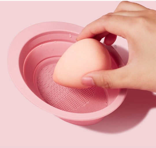 Silicone Accessory Cleaning Makeup Accessories Brushes Sponges 14.5 X 11.5 Cm 2 Usage Modes Foldable Pink
