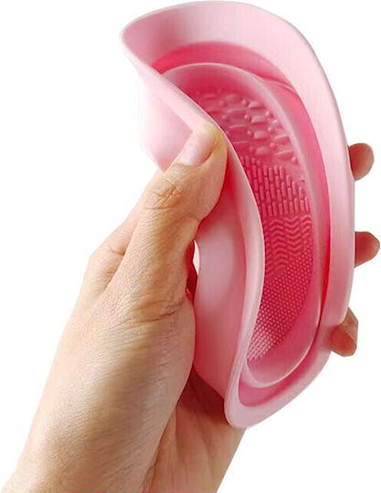 Silicone Accessory Cleaning Makeup Accessories Brushes Sponges 14.5 X 11.5 Cm 2 Usage Modes Foldable Pink