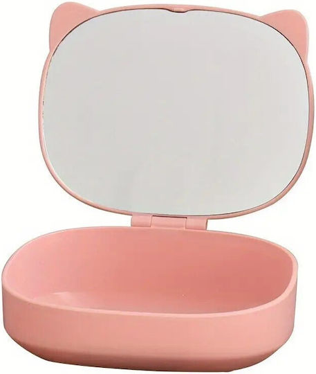 Cutie Organizator Oglindă Alista Home 4 Compartimente Accesorii Cosmetice Realizată Din ABS 17x13x6 Cm Roz
