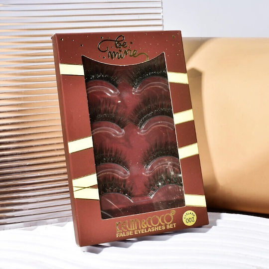 Set 4 Pairs False Eyelashes Kevin Coco Size 3