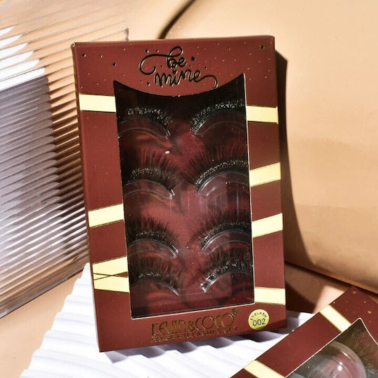 Set 4 Pairs False Eyelashes Kevin Coco Size 3