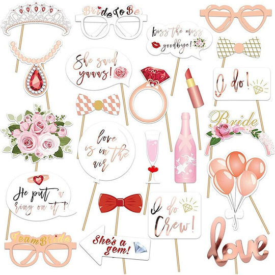 Set 23 Accesorii Petrecere Alista Home Cabina Foto Props Tematică Petrecere Burlăcițe Roz