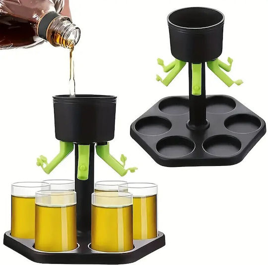 Suport Dispenser Hexagonal Pentru Shot Alista Home Set Complet 6 Pahare Cutie De Ambalaj Separator Dispenser Joc De Băutură Negru