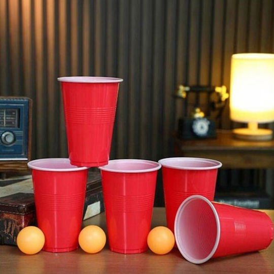 Joc De Băutură Beer Pong Set Alista Home 12 Bile De Tenis 12 Pahare Reutilizabile Joc Interactiv Pentru Adulți Albastru Roșu