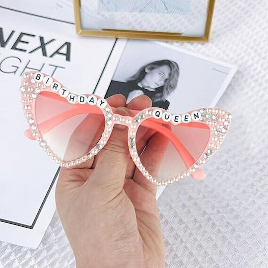 Ochelari Decorativi Alista Home Zi De Naștere Regină Model Perle Pietre Aniversări Fabricat Buc 15.3 X 5.7 X 14.5 Cm Roz