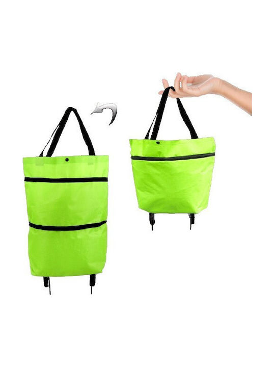 Geantă Pliabilă Alista Home 2 În 1 Roți Cărucior Sacose De Cumpărături 19 L Verde Din Plastic 39 X 46 X 12 Cm