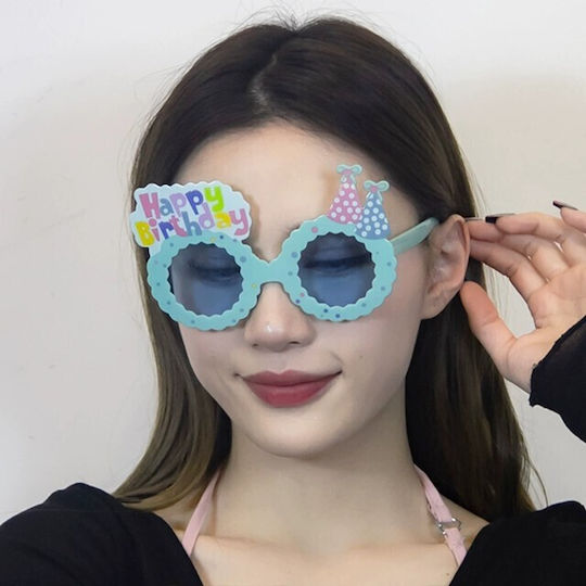 Ochelari Decorativi Alista Home Party Din Abs Unisex La Mulți Ani Model 13.5 X 8.5 Cm Albastru Lentile Albastre