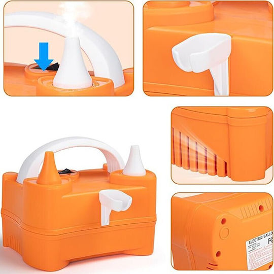 Pompă Electrică De Umflare Baloane Alista Home Două Ieșiri 220v 400w Putere Accesorii Pentru Petreceri Portocalie