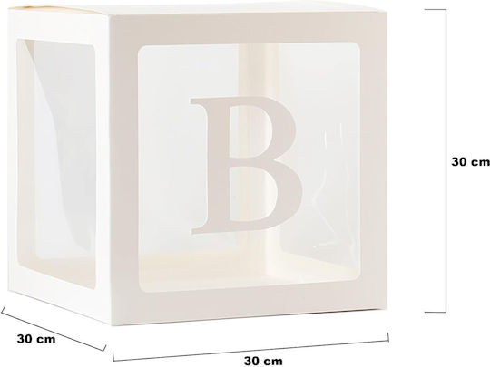 Set 5 Cutii Pentru Baloane Alista Home Mireasă Design Script Tematică Nuntă Cuburi Decorative Din Plastic Accesorii Pentru Petreceri Diverse 30 X 30 Cm Transparent Contur Alb