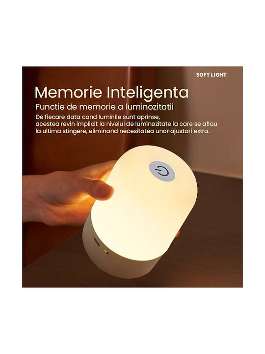 Alista Home Lampă de Masă Decorativă cu LED pentru Copii cu Atingere Albă 11x8x8cm
