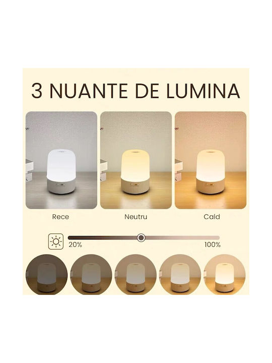 Alista Home Lampă de Masă Decorativă cu LED pentru Copii cu Atingere Albă 11x8x8cm