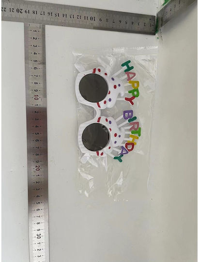 Ochelari La Mulți Ani Tematică Petrecere Protecție Solară Design Cupcake Plastic Alb 18.5x11.5 Cm