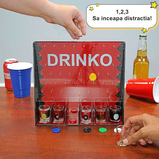 Alista Home Joc De Băutură Gravitational Pentru Petreceri Interactive Până La 6 Jucători Cu Pahare De Shot Incluse 25.5 X 6.7 X 27.5 Cm Roșu