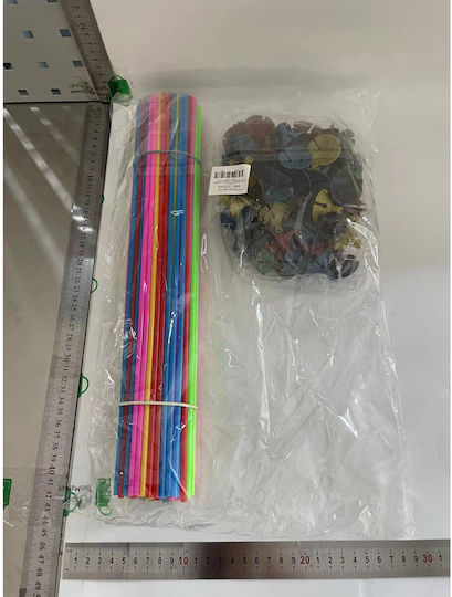 Set 100 Bețe Pentru Baloane Rozete Suporturi Din Plastic Ușor De Instalare Reutilizabile Pentru Aniversare Nuntă Zi De Naștere Decorare 40 Cm Multicolor