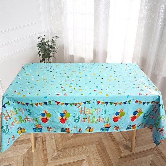Husă De Masă Albastră Alista Home Cu Imprimeu Balon Happy Birthday 137 X 274 Cm
