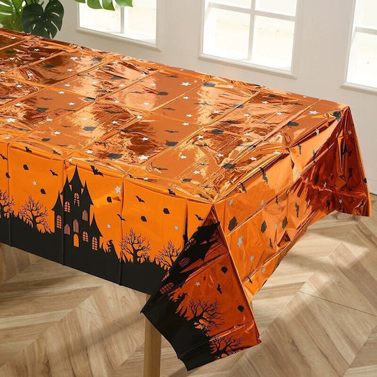 Husă De Masă Alista Home Cu Folie Tematică Halloween Casă Bântuită 137 X 274 Cm Portocalie